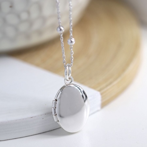 Simple Silver Plated Locket Necklace by Peace of Mind